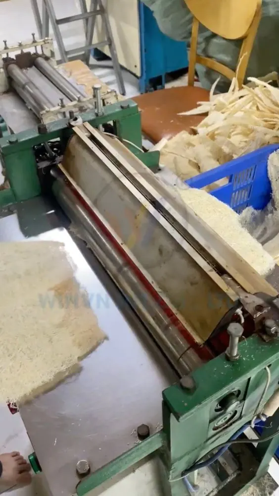 Loofah processing machine in the WINVN workshop